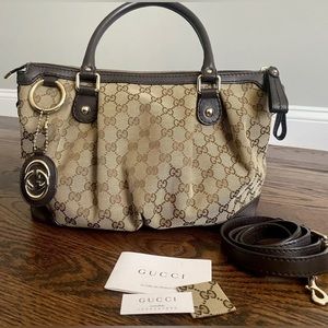 Gucci Sukey Medium Handbag *Messenger Strap Included* Brown.